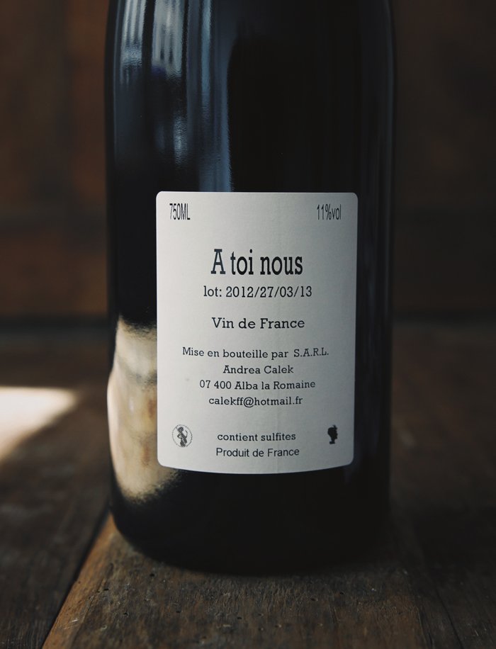 A toi nous vin naturel rouge 2012 partida creus 2