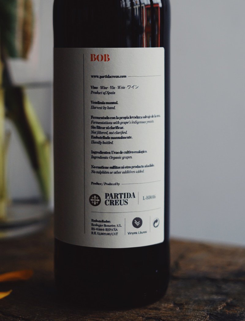 BB Bobal vin naturel rouge 2016 partida creus 2