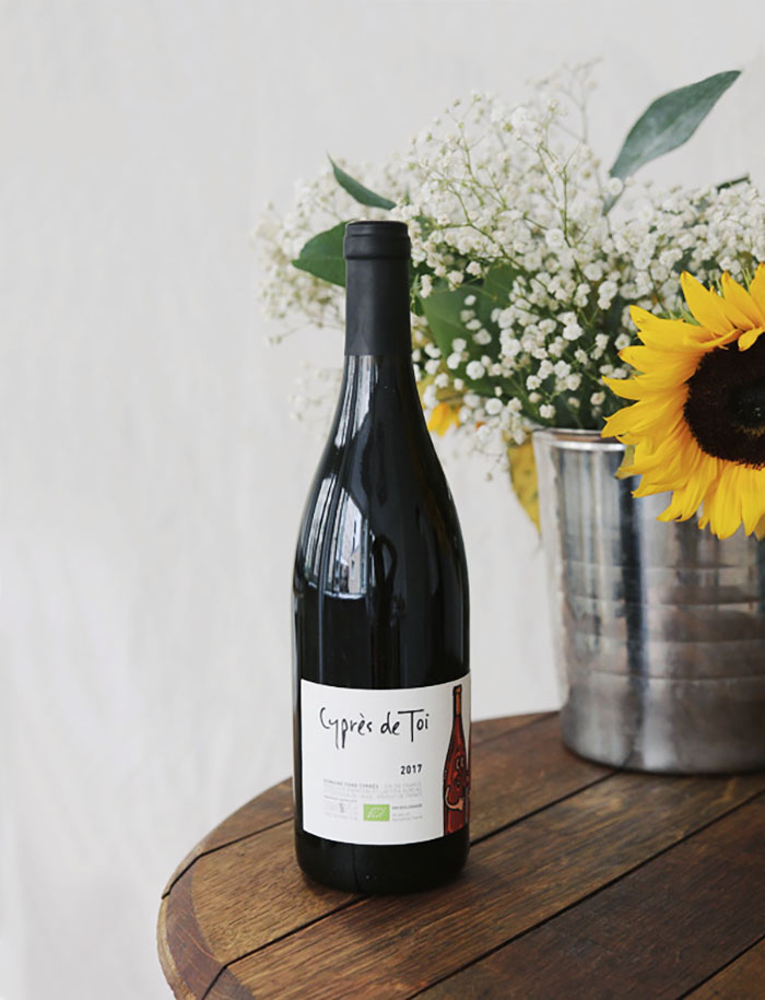 Cypres de toi vin naturel rouge 2017 fond cypres