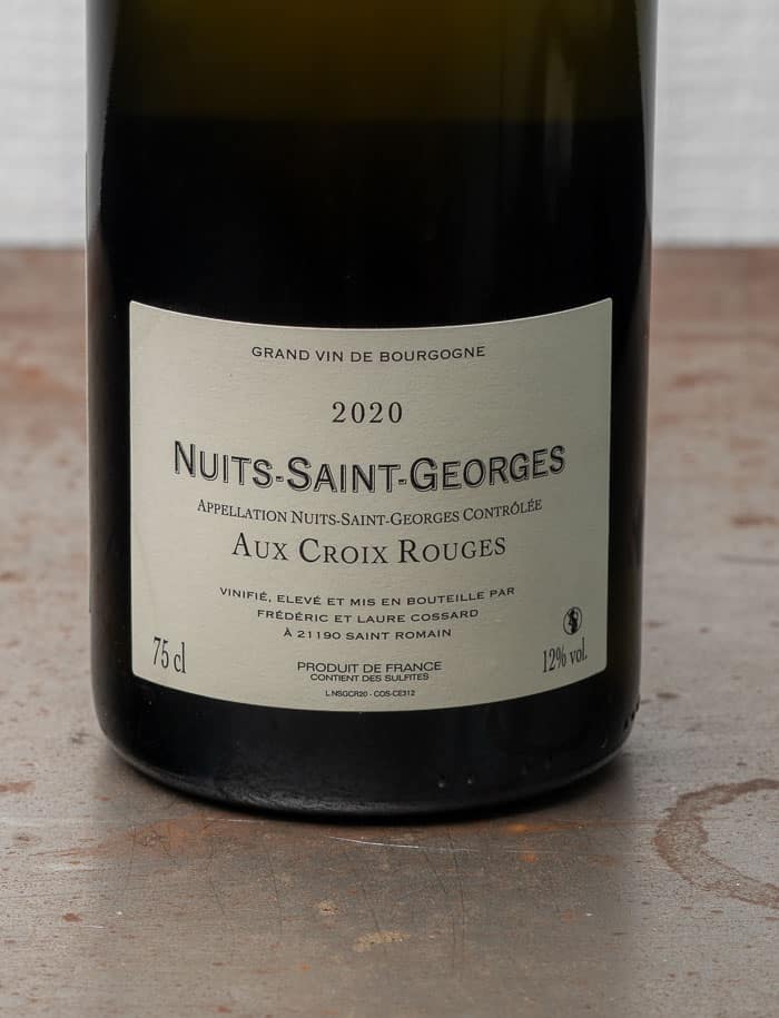 Frederic Cossard Nuits Saint Georges Aux Croix Rouges Blanc 2020 3