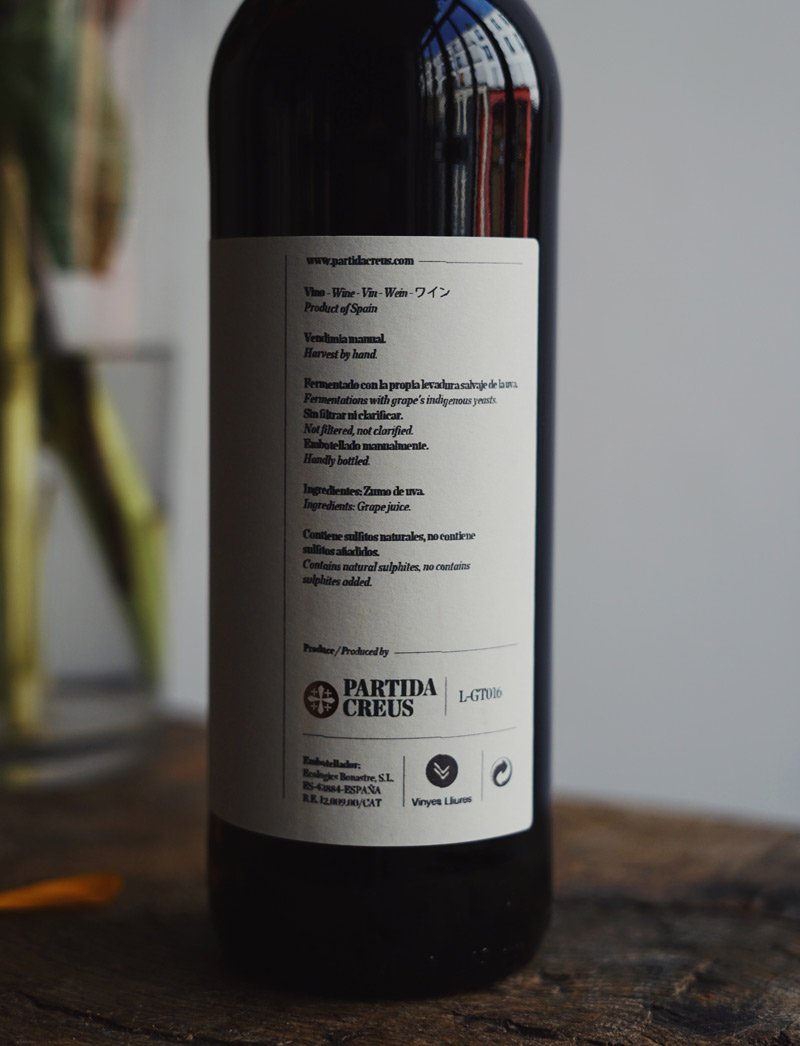 GT Garrut vin naturel rouge 2016 partida creus 2