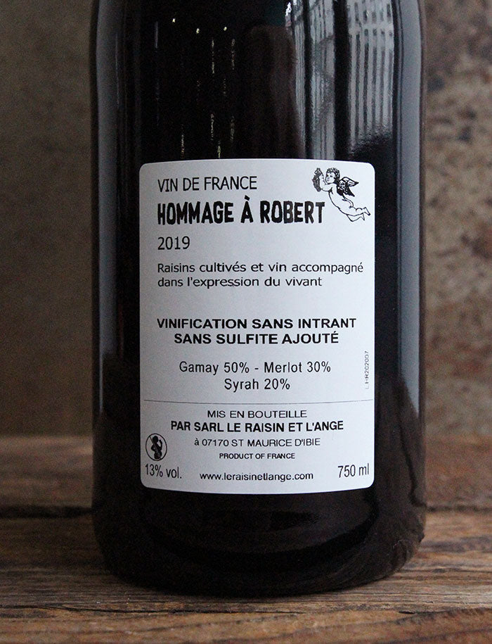 Hommage a Robert vin naturel rouge 2019 le raisin et l ange 3