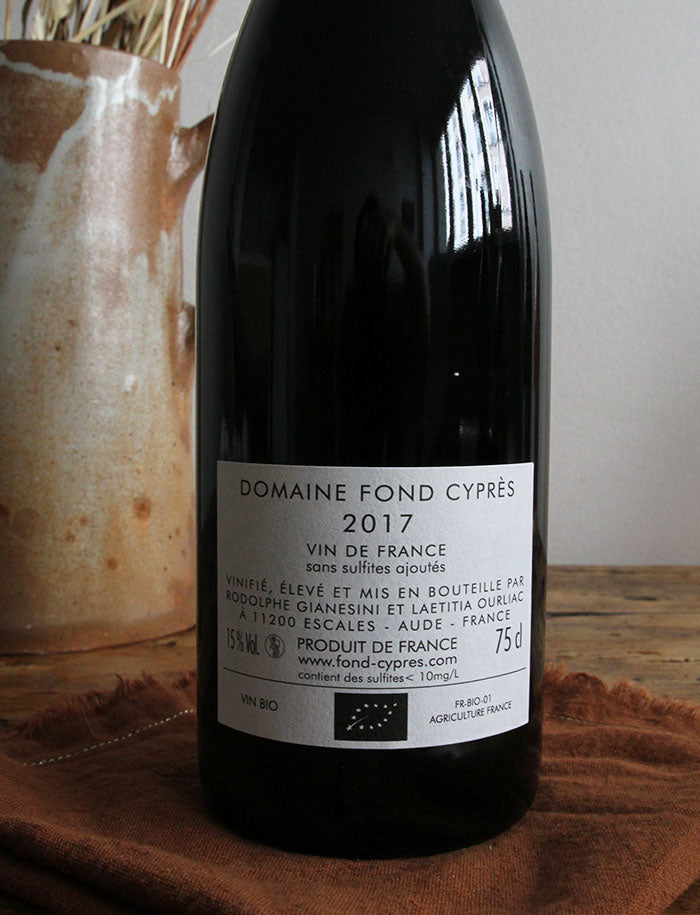 Le Grenache du bois saint jaume vin naturel rouge 2017 fond cypres 2