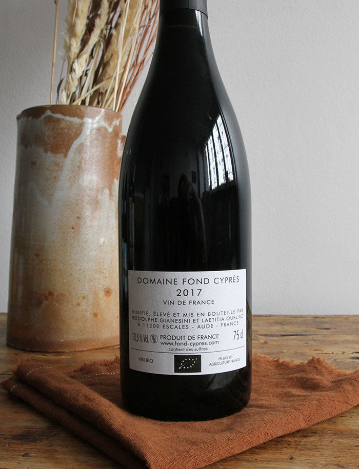 Le Syrah de la pinede vin naturel rouge 2017 fond cypres 2