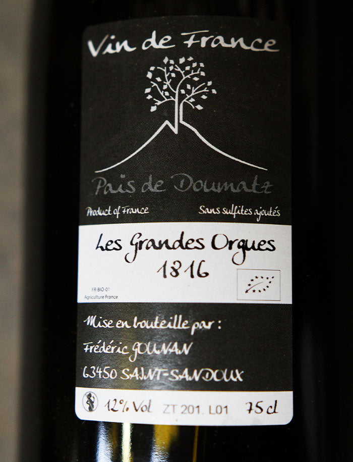 Les Grandes Orgues vin naturel rouge 2016 Frederic Gounan Vignoble de l Arbre blanc 3
