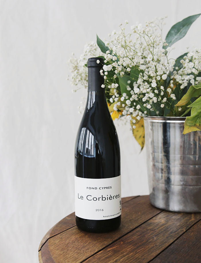 Les corbieres vin naturel rouge 2016 fond cypres