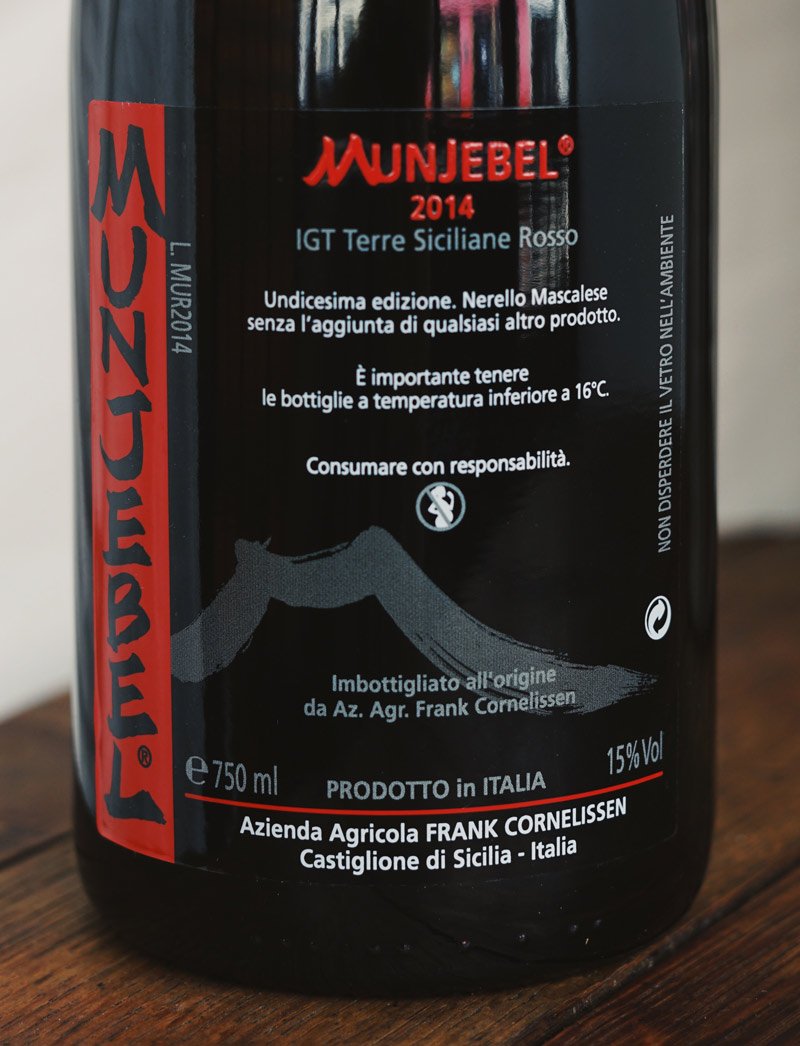 Munjebel vin rouge 2014 Frank Cornelissen 2