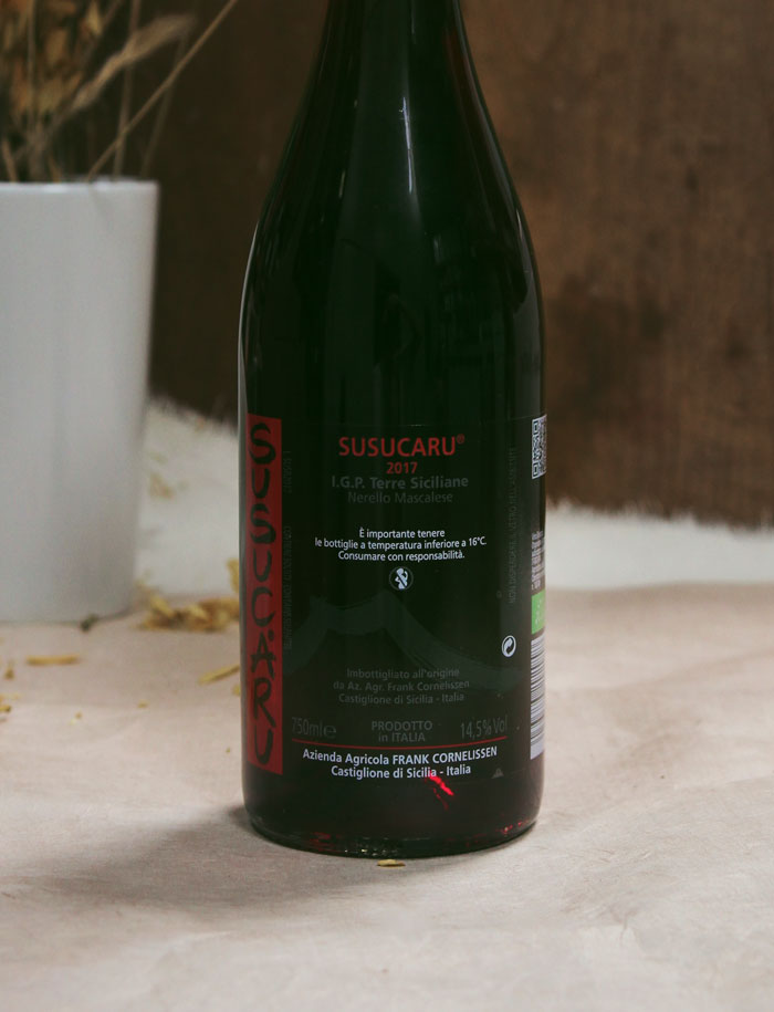 Susucaru Rosso vin rouge 2017 Frank Cornelissen 2