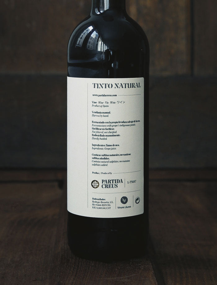 TN Tinto Natural vin naturel rouge 2017 partida creus 3
