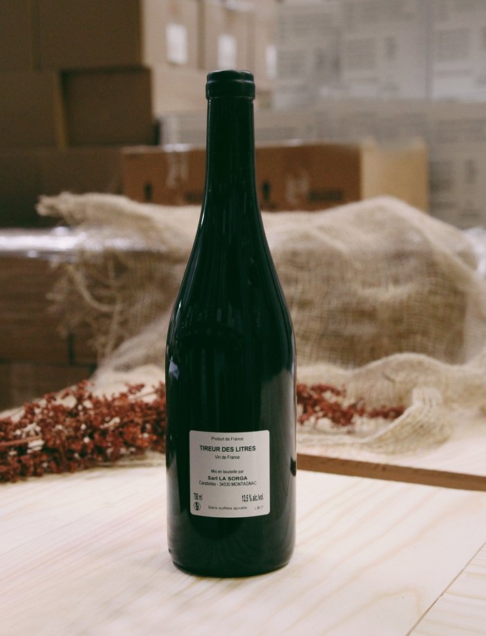 Tireur des litres vin rouge 2014 La Sorga antony tortul 2