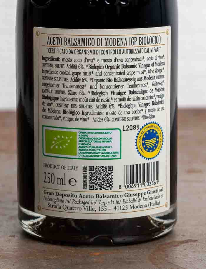 Vinaigre balsamique IGP bio (250 ml) : Culinaries