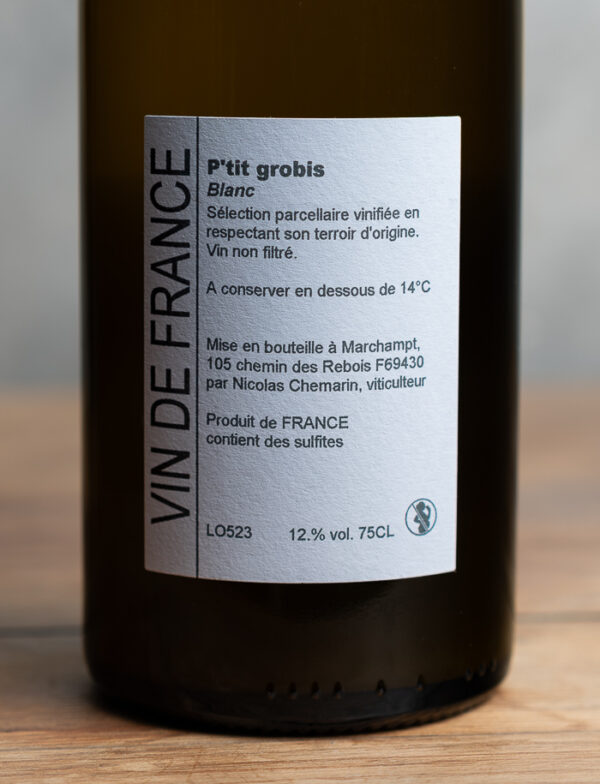 Beaujolais Village P'tit Grobis Blanc 2023, Nicolas Chemarin